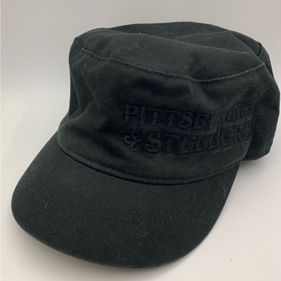 Vintage Pittsburgh Steelers NFL Womens Ladies Reebok Chic Cadet Military Hat Cap - Picture 1 of 9